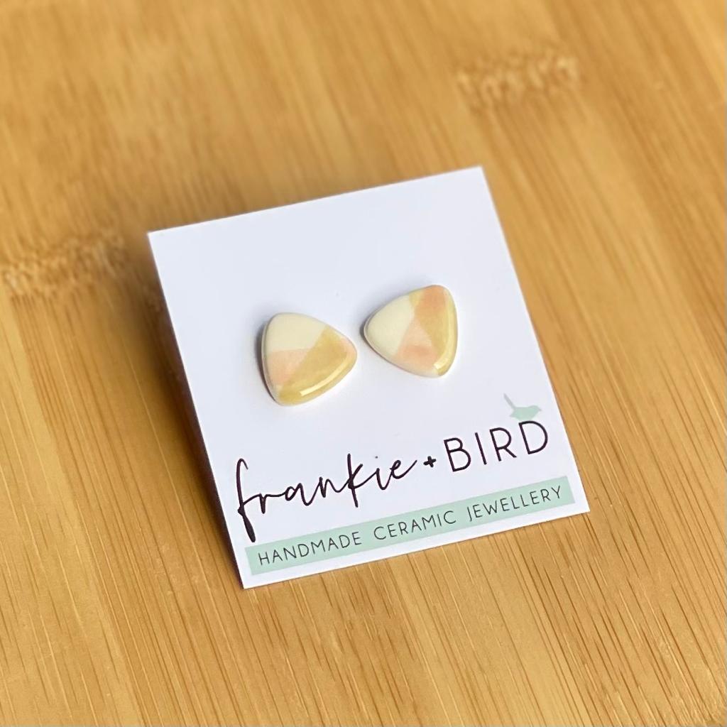 Frankie and Bird Stud Earrings - Watercolour Pink