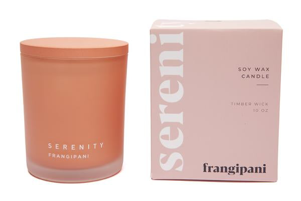 Serenity Coloured Frost Candle - Frangipani