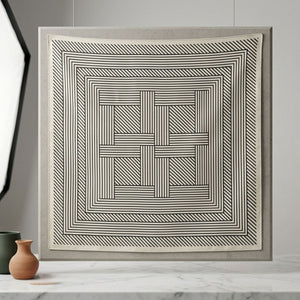 Taylor Hill Noir Stripes Square Scarf - Platinum