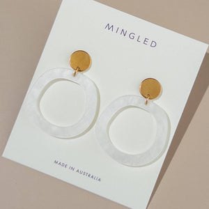 Mingled - Charlie Dangle Earrings - Moonstone