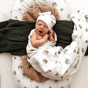 Snuggle Hunny - Green Palm Organic Muslin Wrap