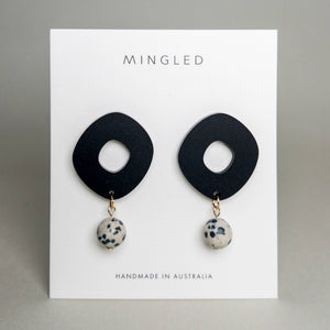 Mingled - Luna Drop Earrings - Black
