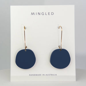 Mingled - Organic Dangle Earrings - Dark Blue