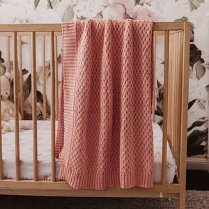 Snuggle Hunny - Rosa Diamond Knit Organic Blanket
