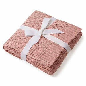 Snuggle Hunny - Rosa Diamond Knit Organic Blanket