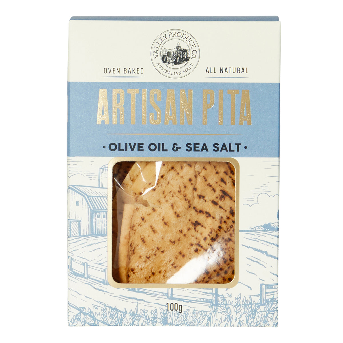 VPC Artisan Pita Box - Olive Oil & Sea Salt 100g