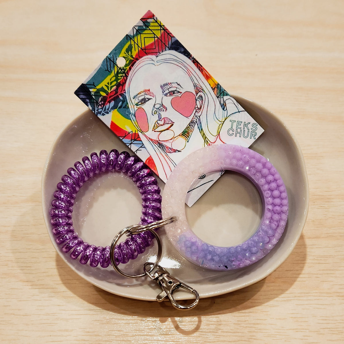 Tekschur Keychain/Bag Charm - Purple