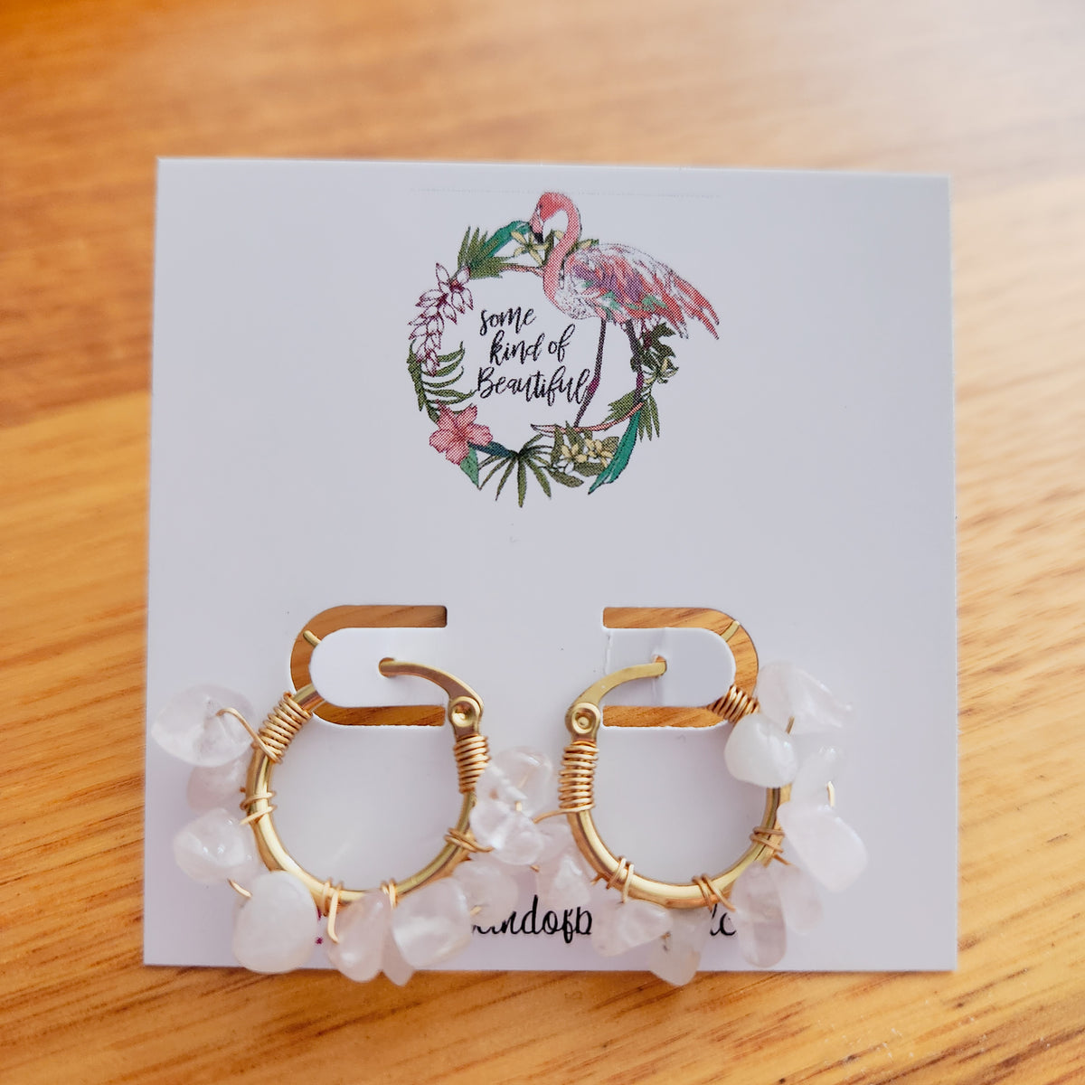 SKOB Entwine Hoop Earrings - Rose Quartz