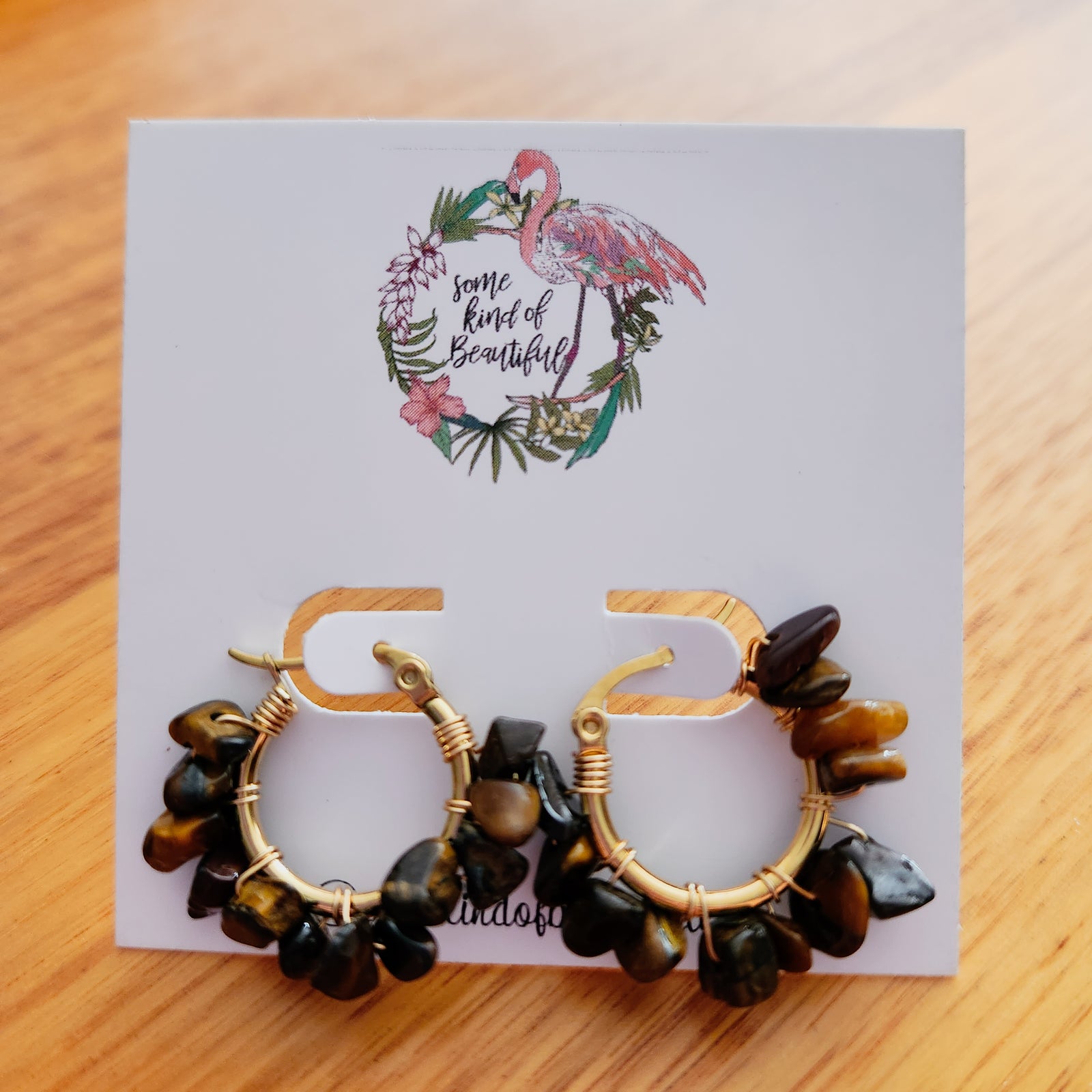 SKOB Entwine Hoop Earrings - Tiger Eye