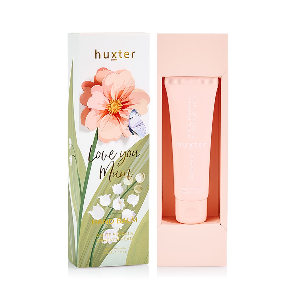 Huxter Hand Balm Gift Box - 50ml - Love you Mum - Peach Flower - White Florals & French Pear