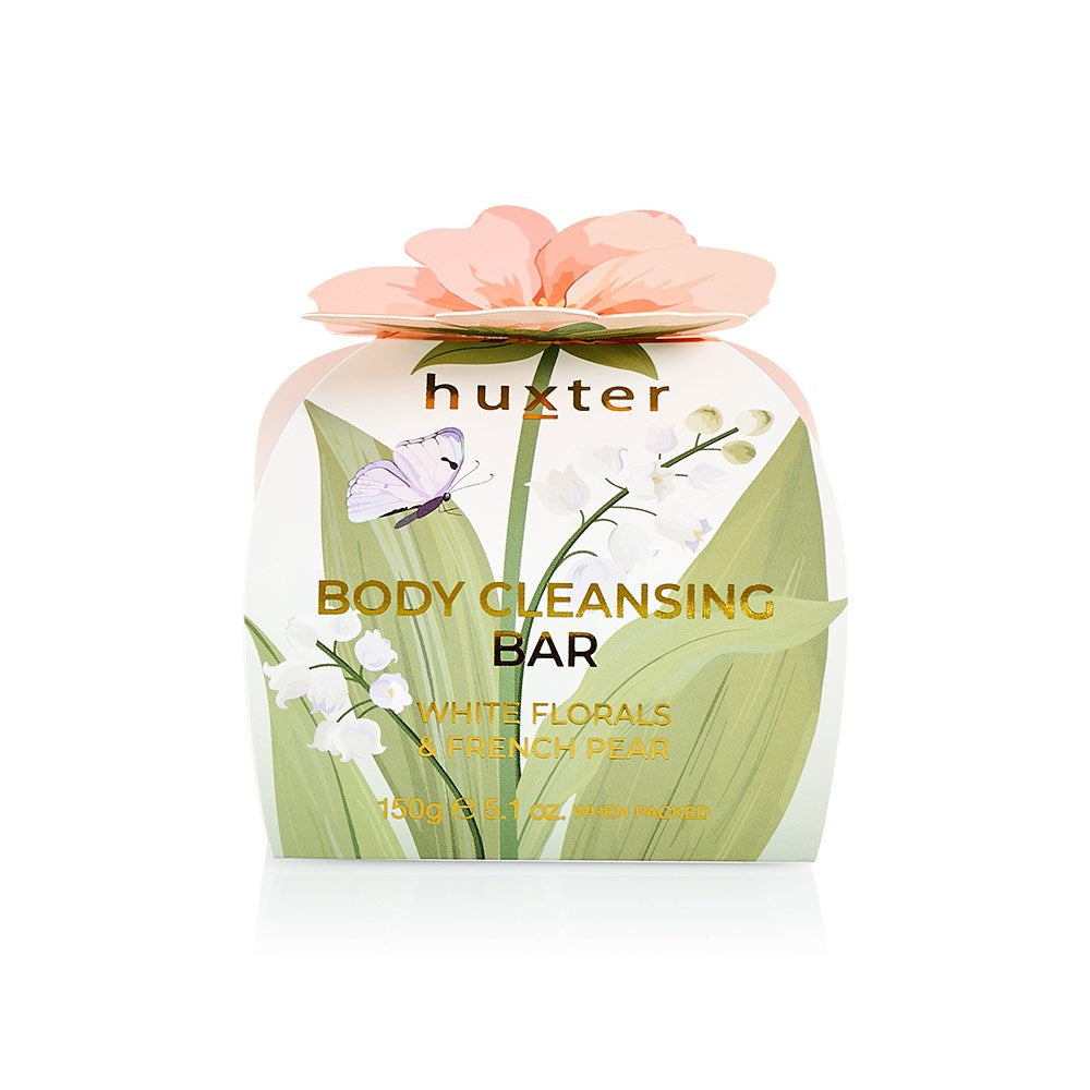Huxter Body Cleansing Bar Gift Box - Peach Flower - White Florals & French Pear