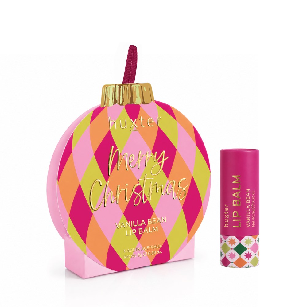 Huxter Hanging 9gm Lip Balm - Diamonds Soft Pink - Adorned Xmas - Vanilla Bean
