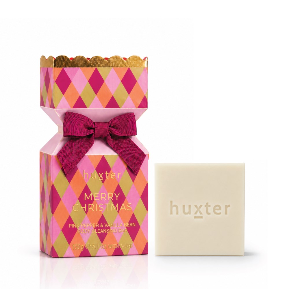Huxter Body Cleansing Bar Bon Bon - Diamonds Soft Pink - Adorned Xmas - Pink Pepper & Vanilla Bean