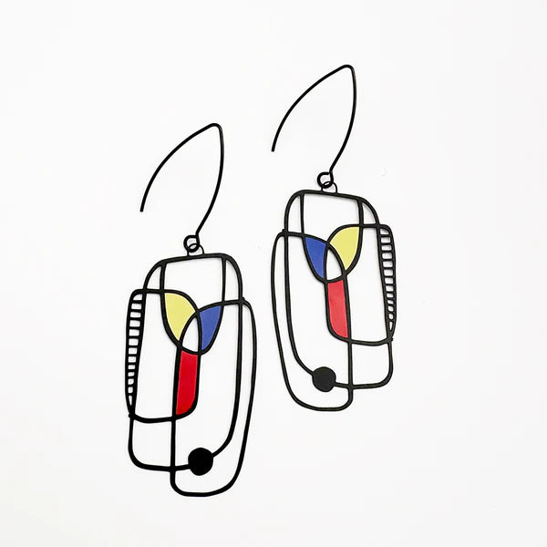 Denz - Art School Drop Out earrings in Primary