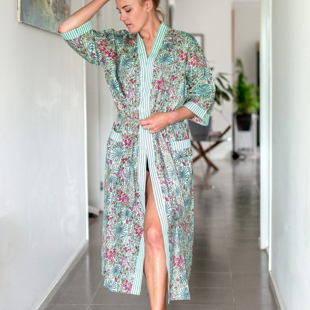 Kimono - Frida Bird - Floral Blue