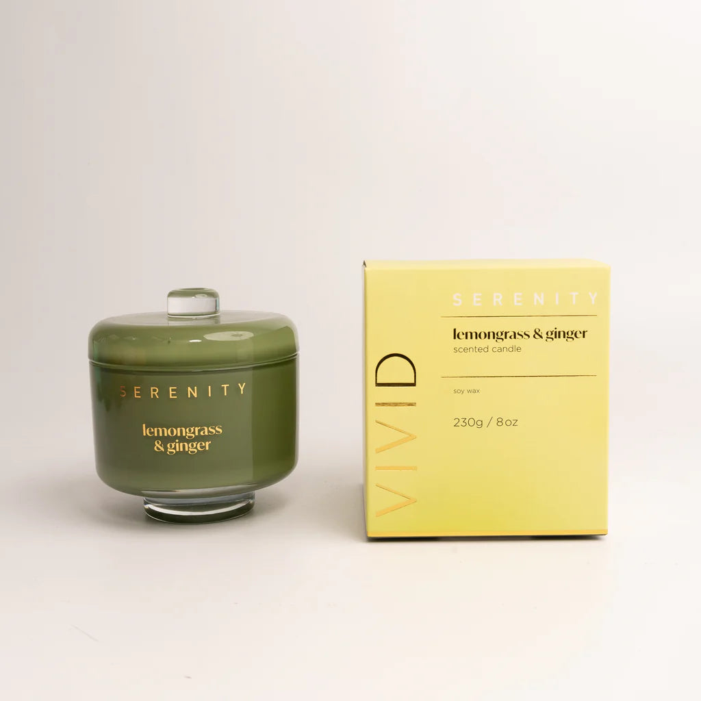 Serenity Vivid Range Candles - Lemongrass & Ginger