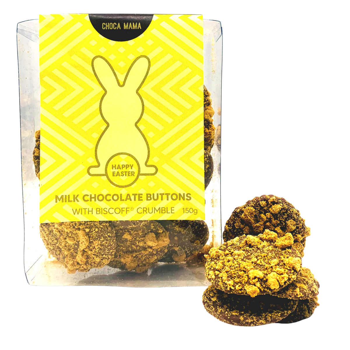 Chocamama Easter Milk Buttons with Biscoff Crumb 150g Gift Tray