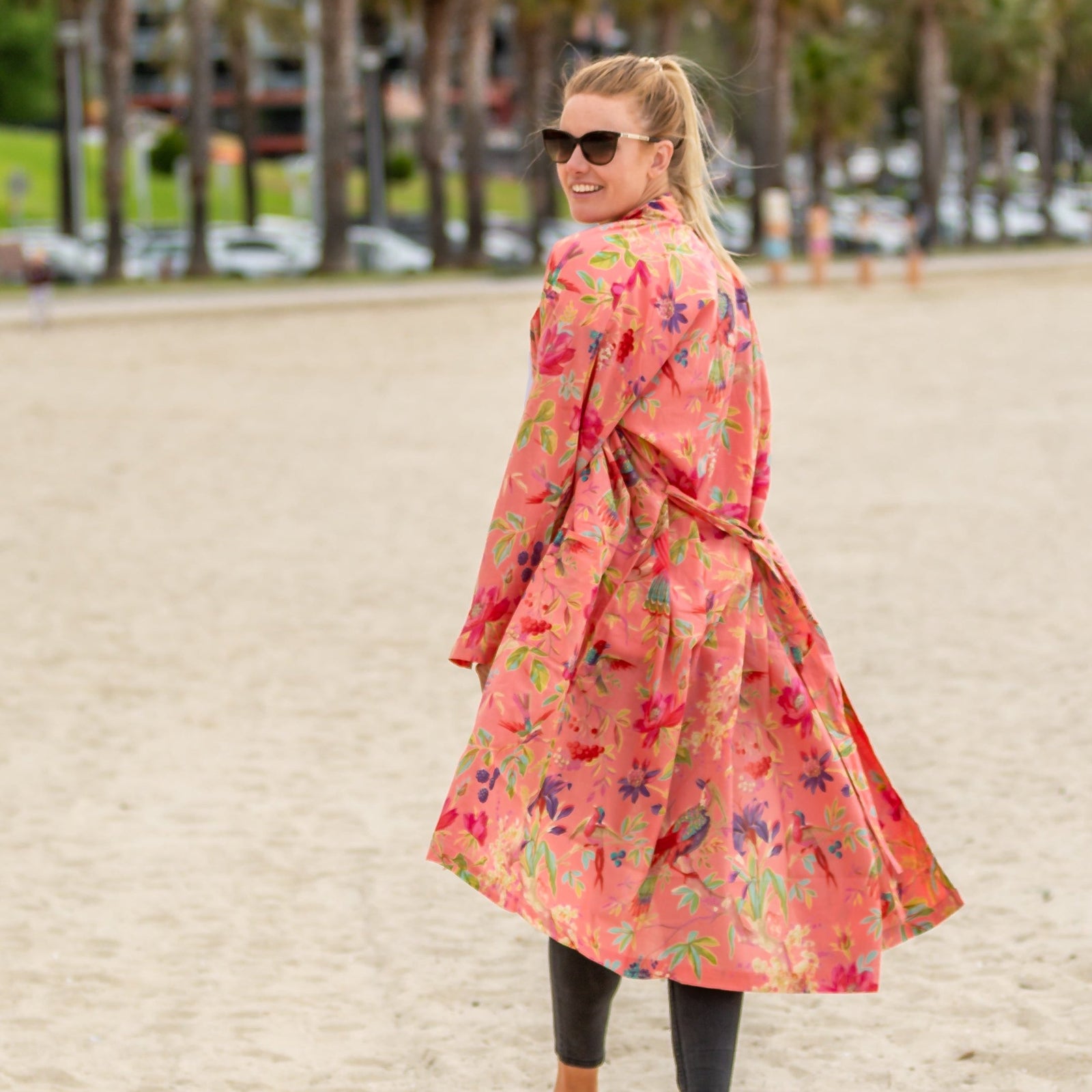 Kimono - Frida Bird - Peach Floral