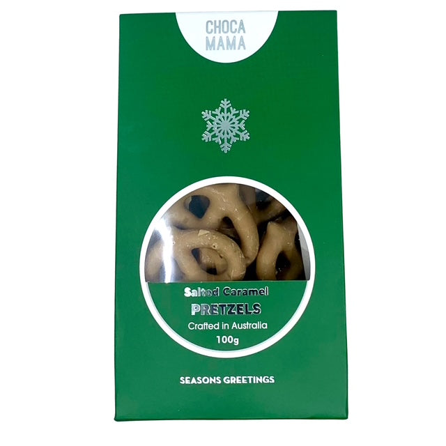 Chocamama Salted Caramel Chocolate Pretzels 100g