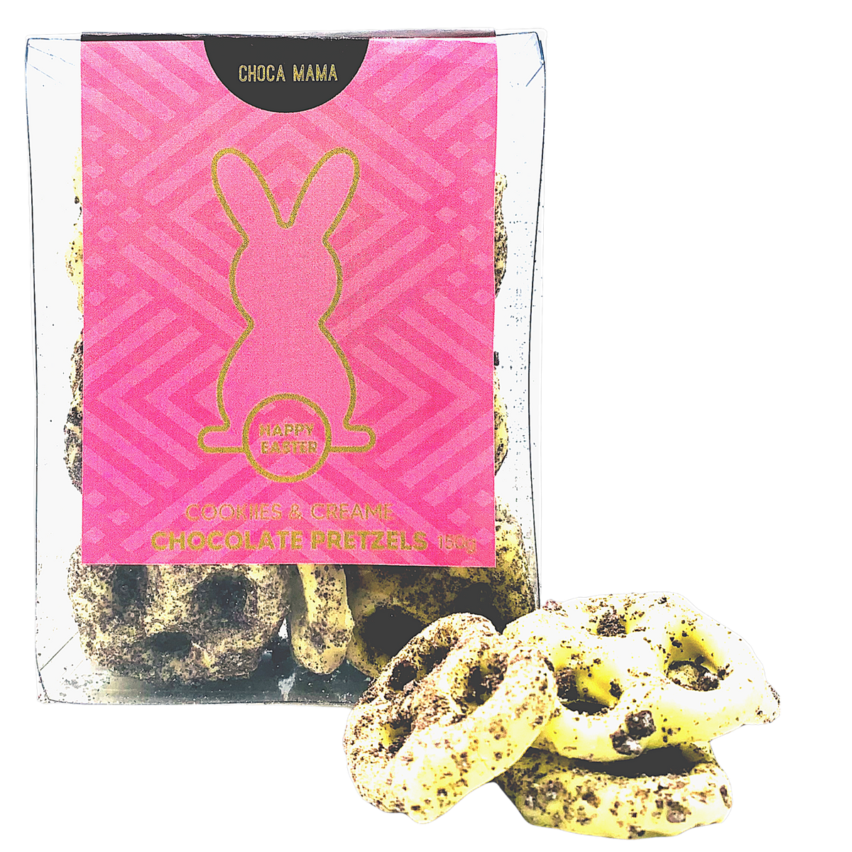 Chocamama Easter Cookies & Cream Pretzels 150g Gift Tray