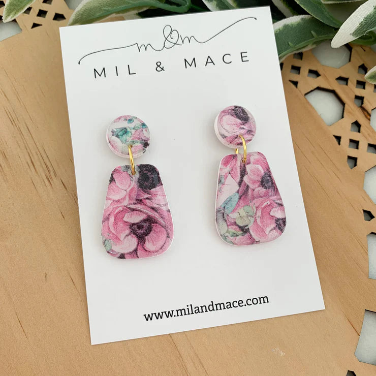 Mil & Mace Drop Earrings - Poppy Floral #3