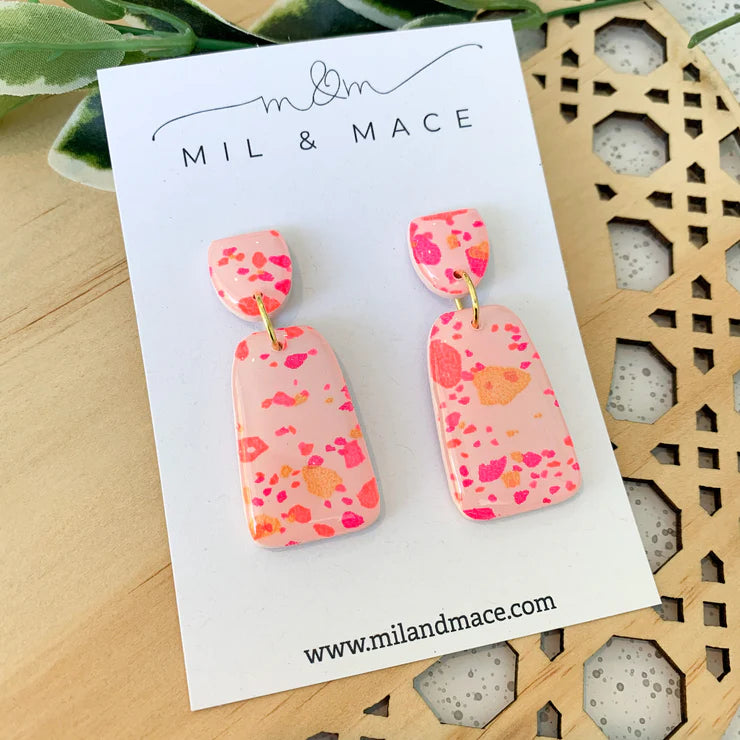 Mil & Mace Dangle Earrings - Neon Terrazzo