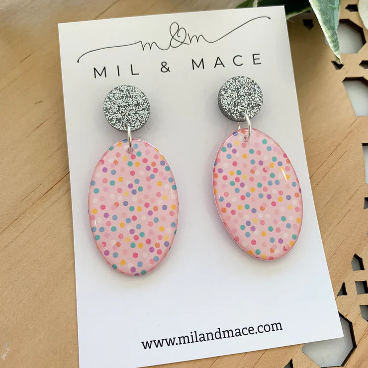 Mil & Mace Drop Earrings - Spotty Yupo #1