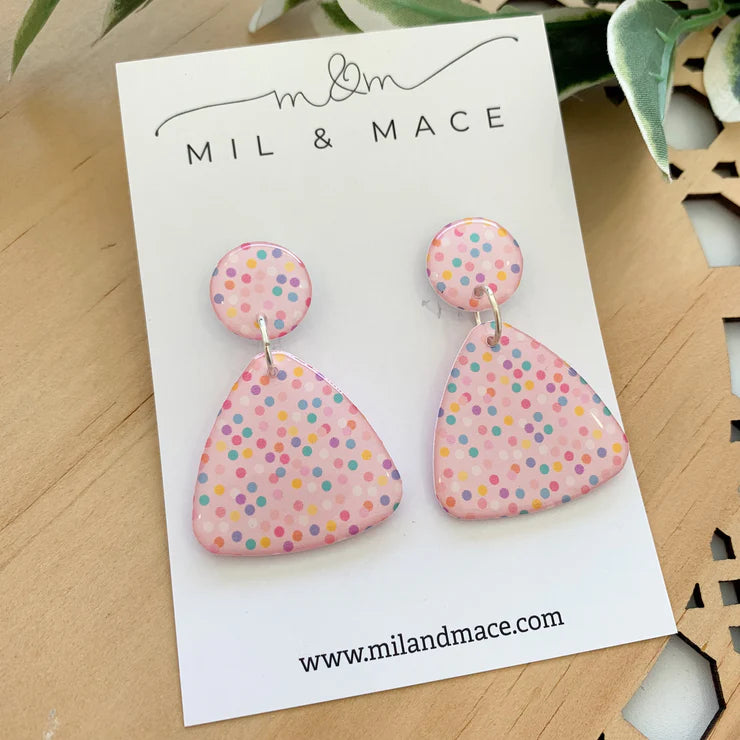 Mil & Mace Drop Earrings - Spotty Yupo #2