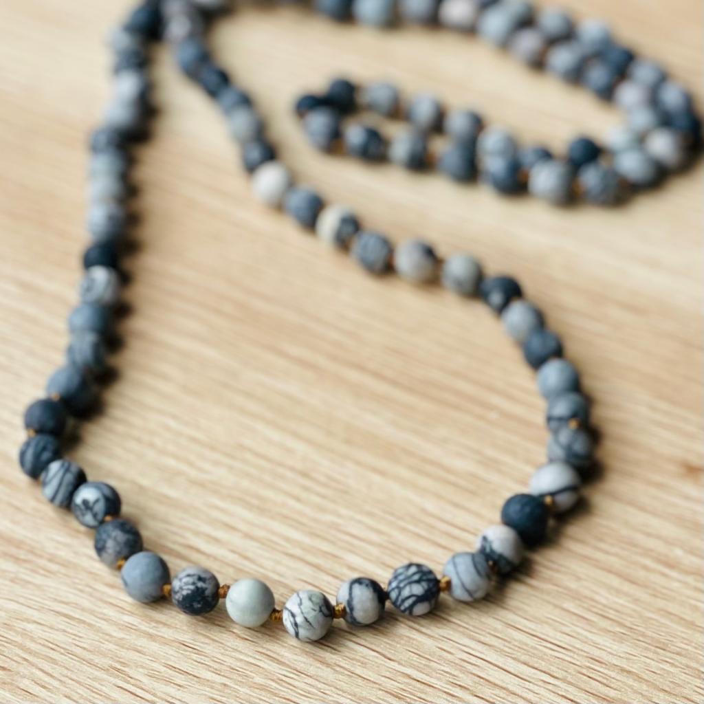 SKOB Gem Necklace - Silk Stone