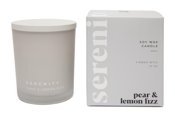 Serenity Coloured Frost Candle - Pear & Lemon Fizz