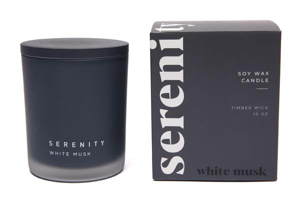 Serenity Coloured Frost Candle - White Musk