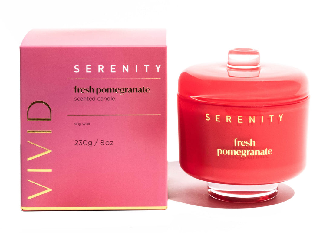Serenity Vivid Range Candles - Fresh Pomegranate