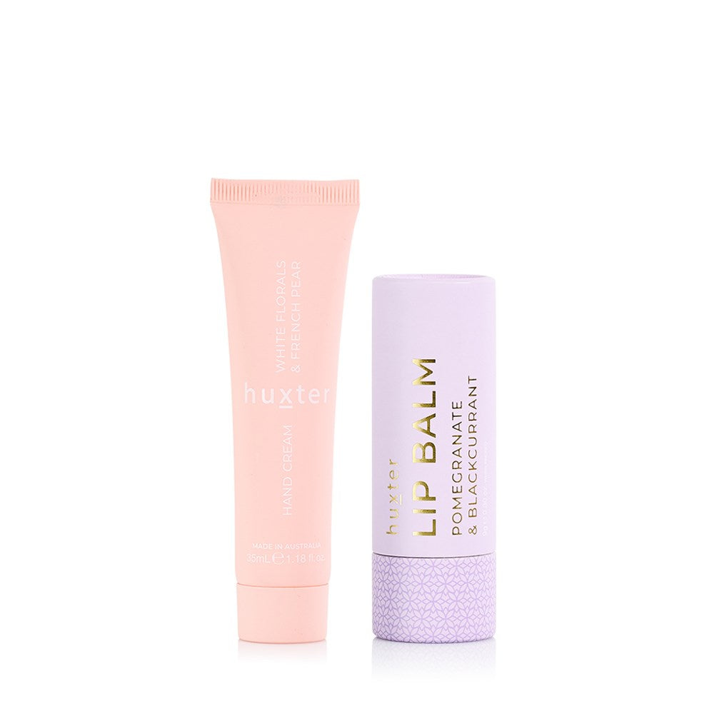 Huxter Lip & Hand Cream Duo - Limited Edition - White Florals & French Pear