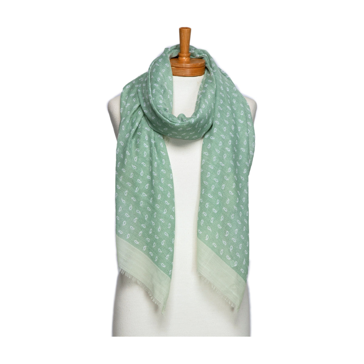 Taylor Hill Little Paisley Monogram Scarf - Mint