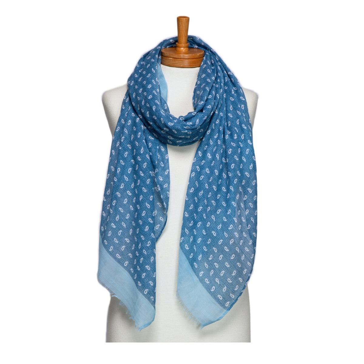 Taylor Hill Little Paisley Monogram Scarf - Blue