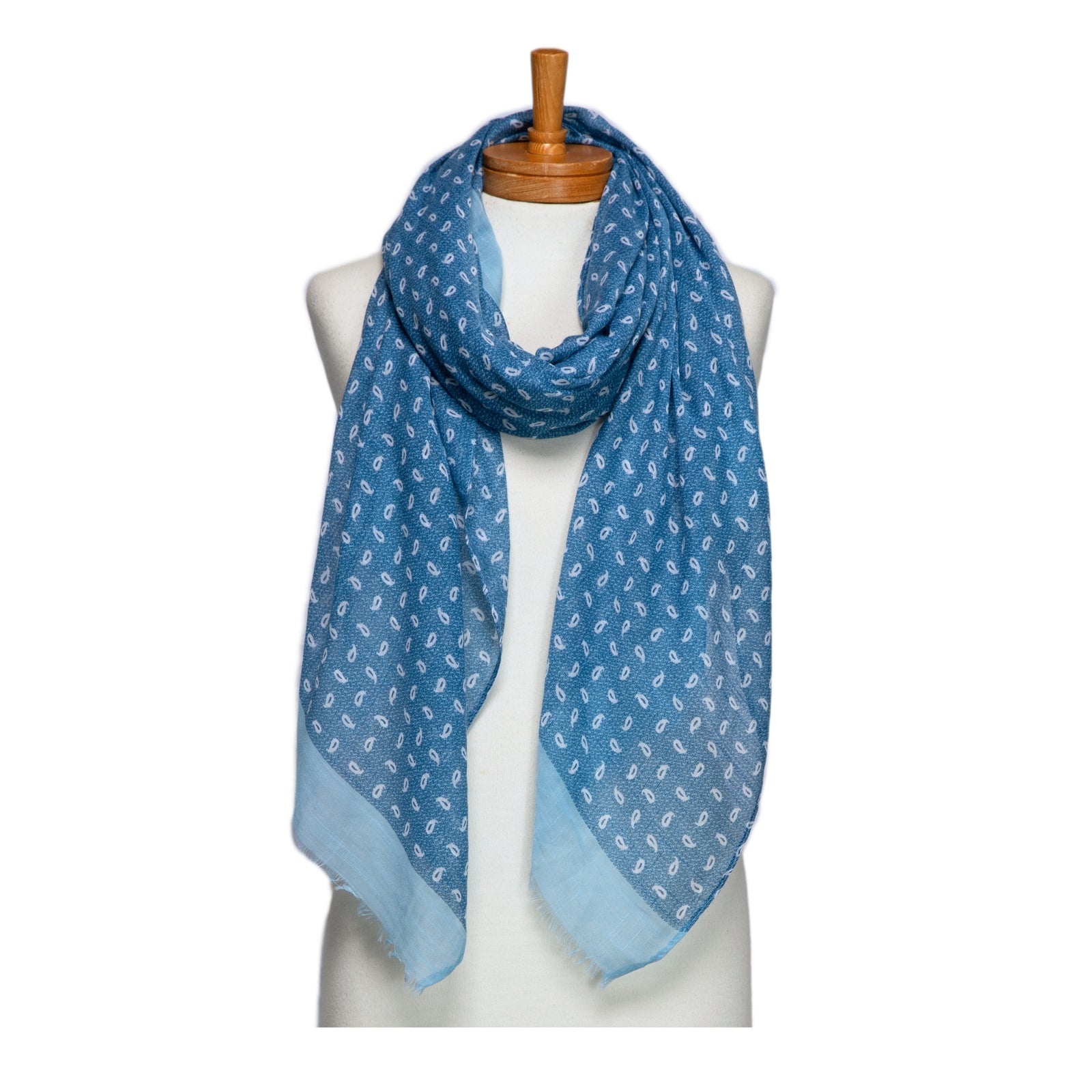 Taylor Hill Little Paisley Monogram Scarf - Blue