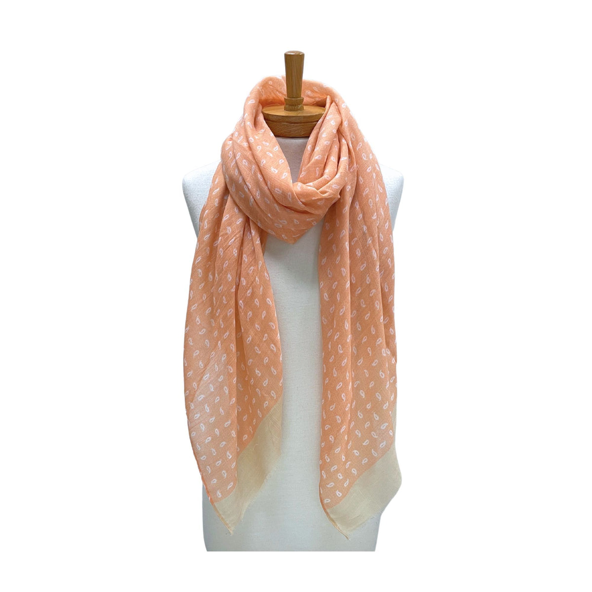 Taylor Hill Little Paisley Monogram Scarf - Apricot