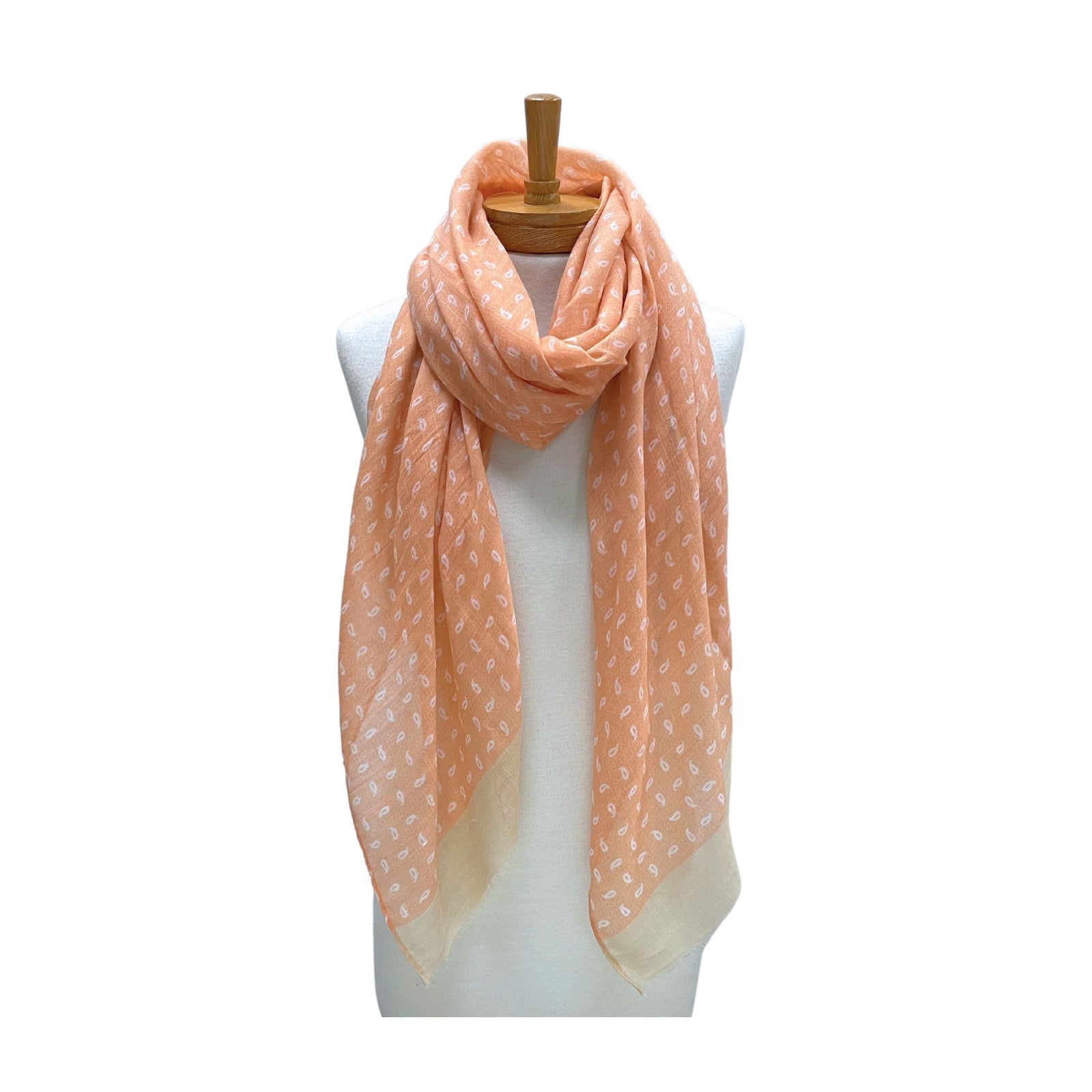 Taylor Hill Little Paisley Monogram Scarf - Apricot