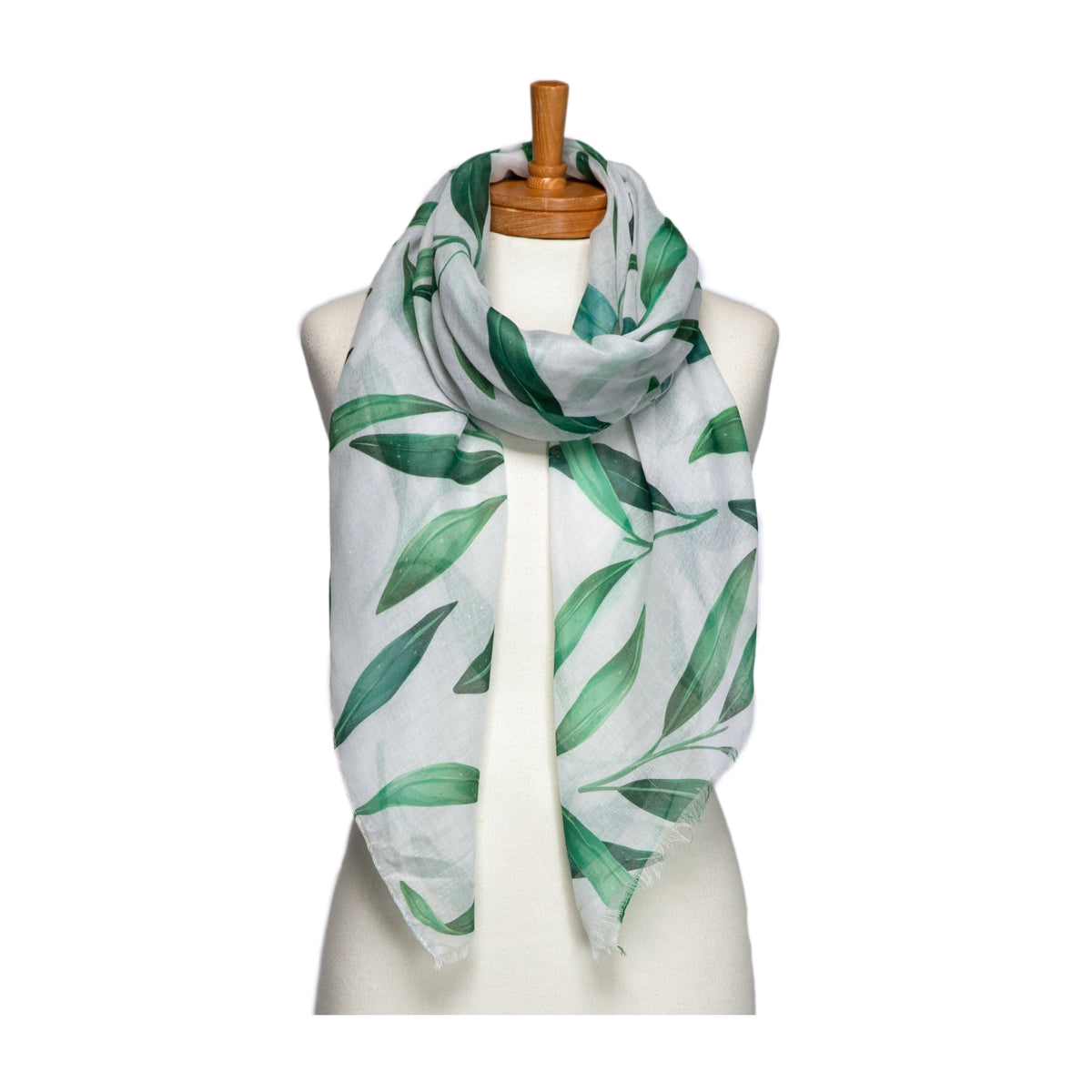 Taylor Hill White Leaves Scarf