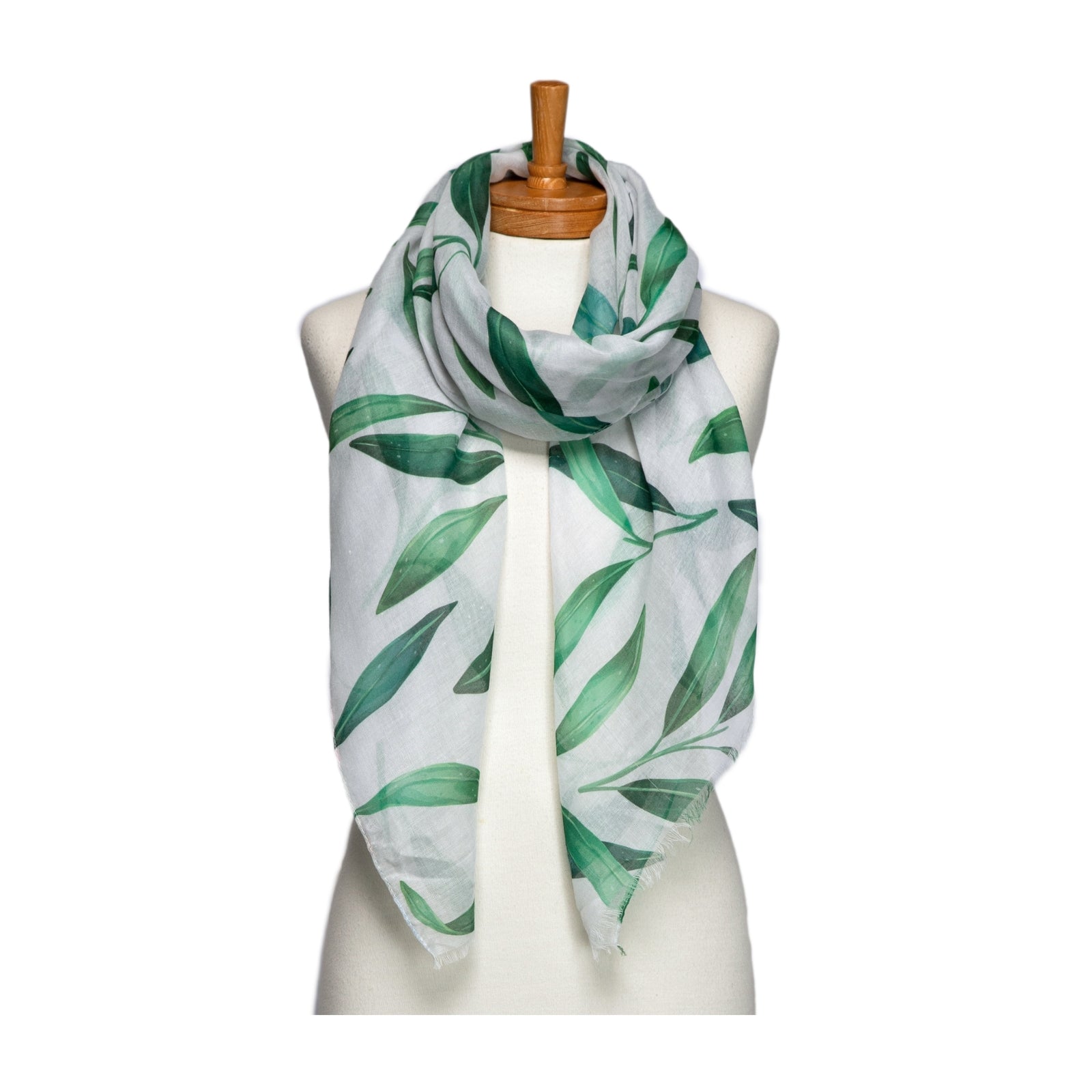 Taylor Hill White Leaves Scarf