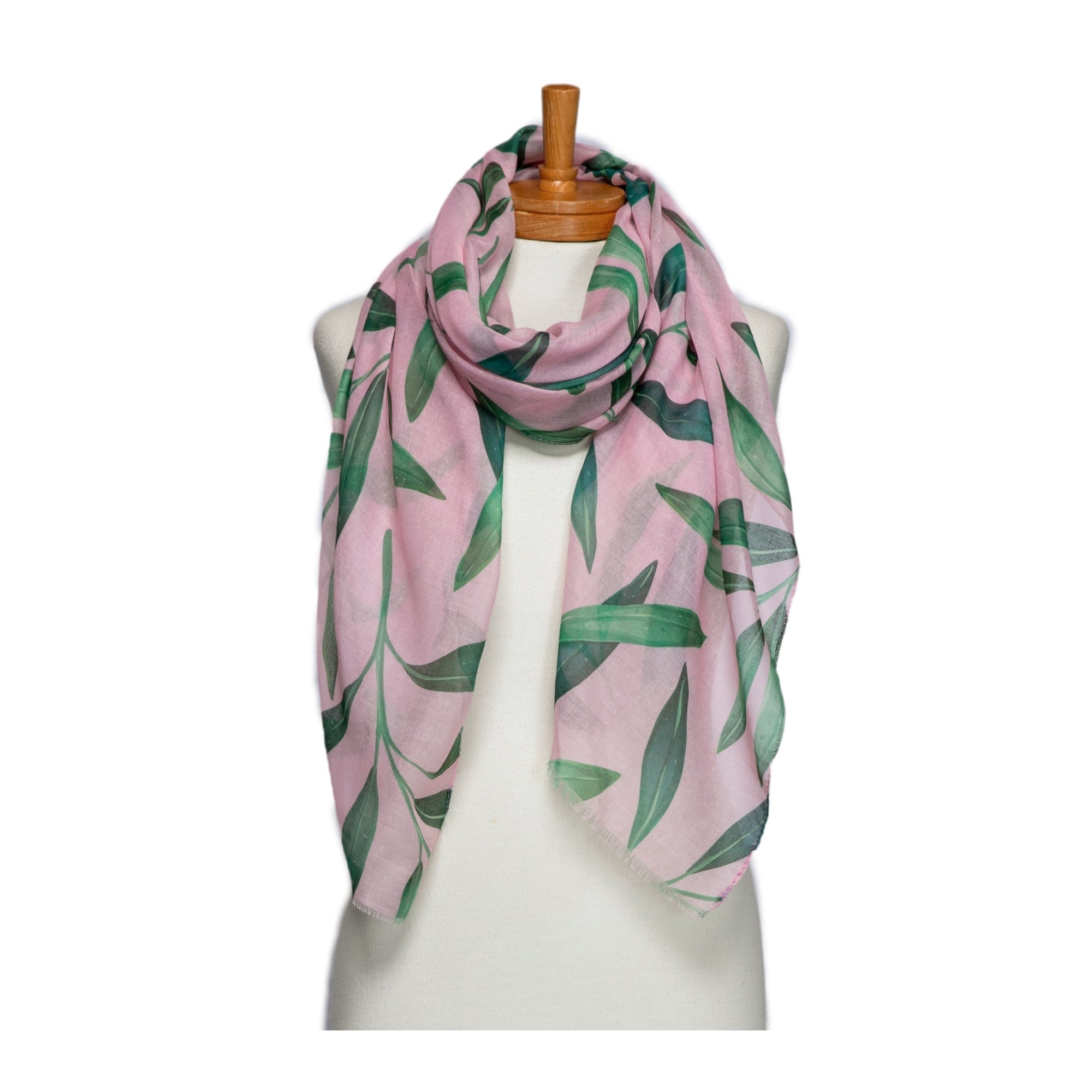Taylor Hill Pink Leaves Scarf