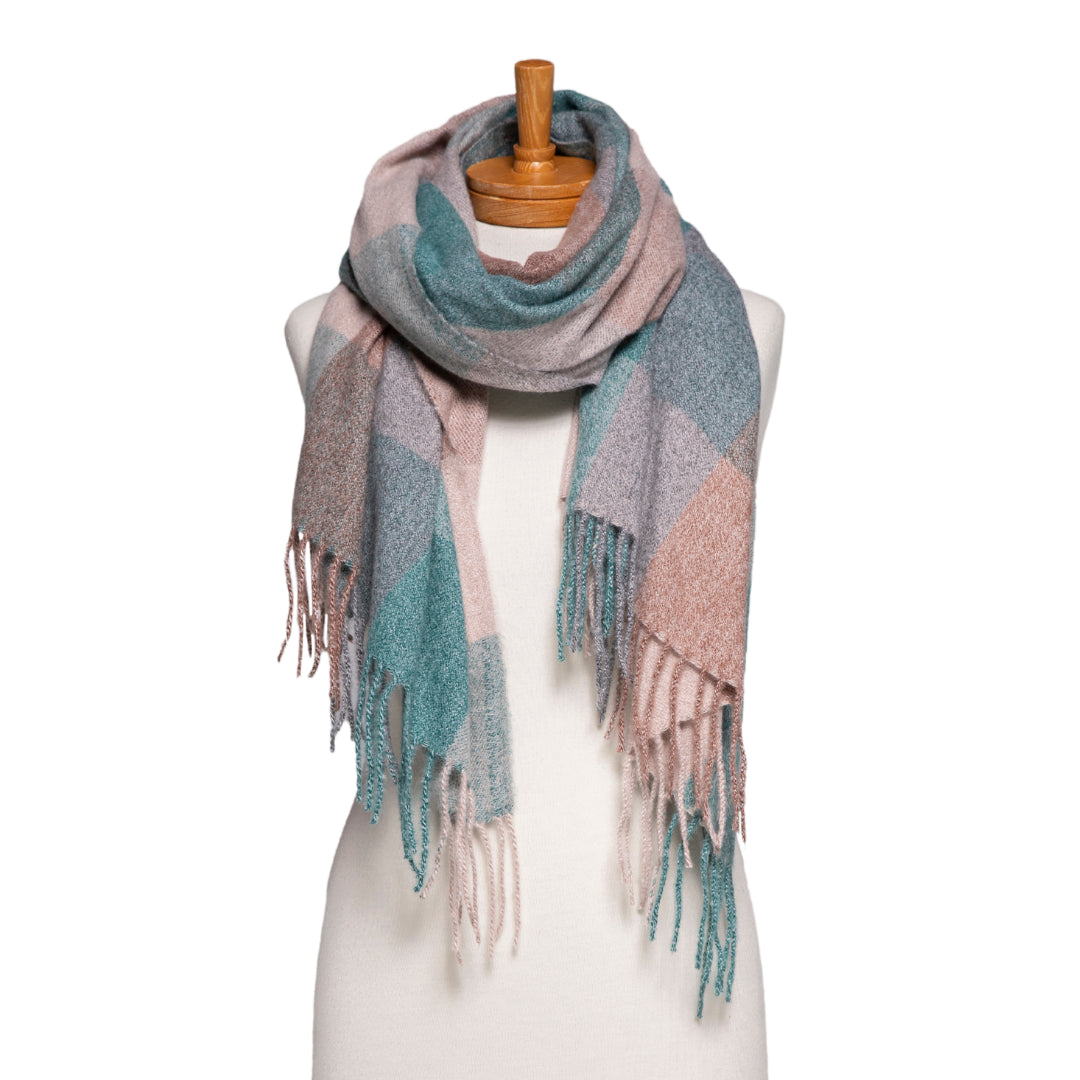 Taylor Hill Autumn Checkered Scarf - Green