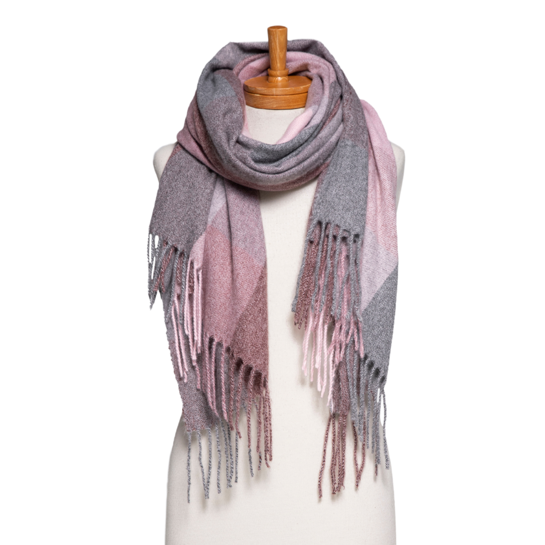 Taylor Hill Autumn Checkered Scarf - Pink