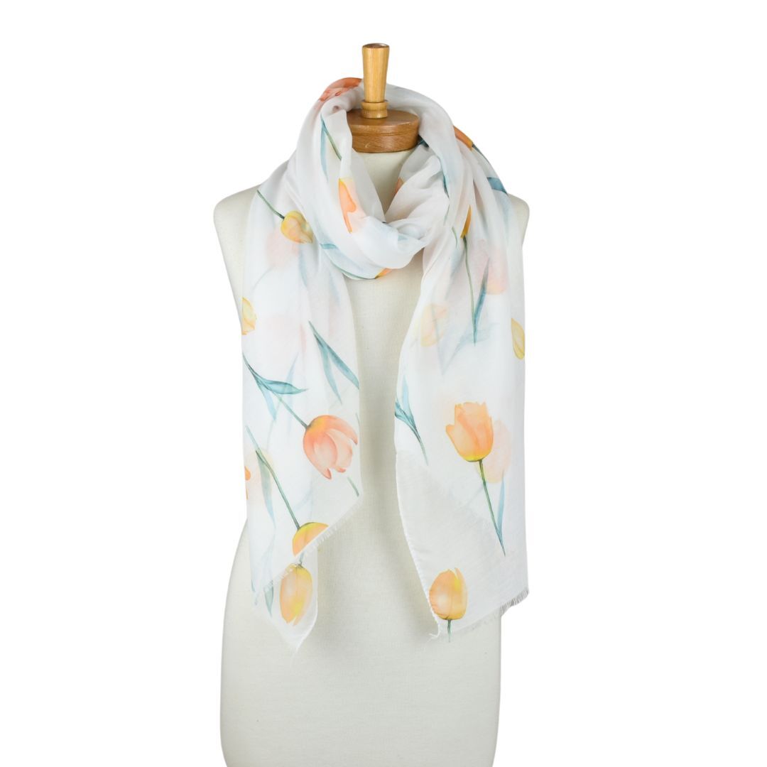 Taylor Hill Orange Blooming Tulips Scarf