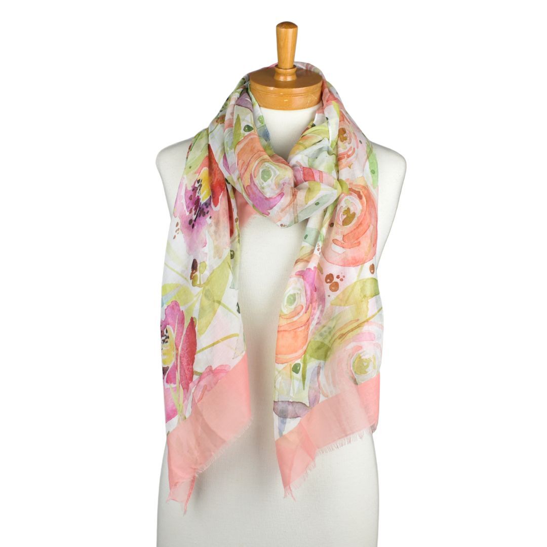 Taylor Hill Pink Botanical Bloom Scarf