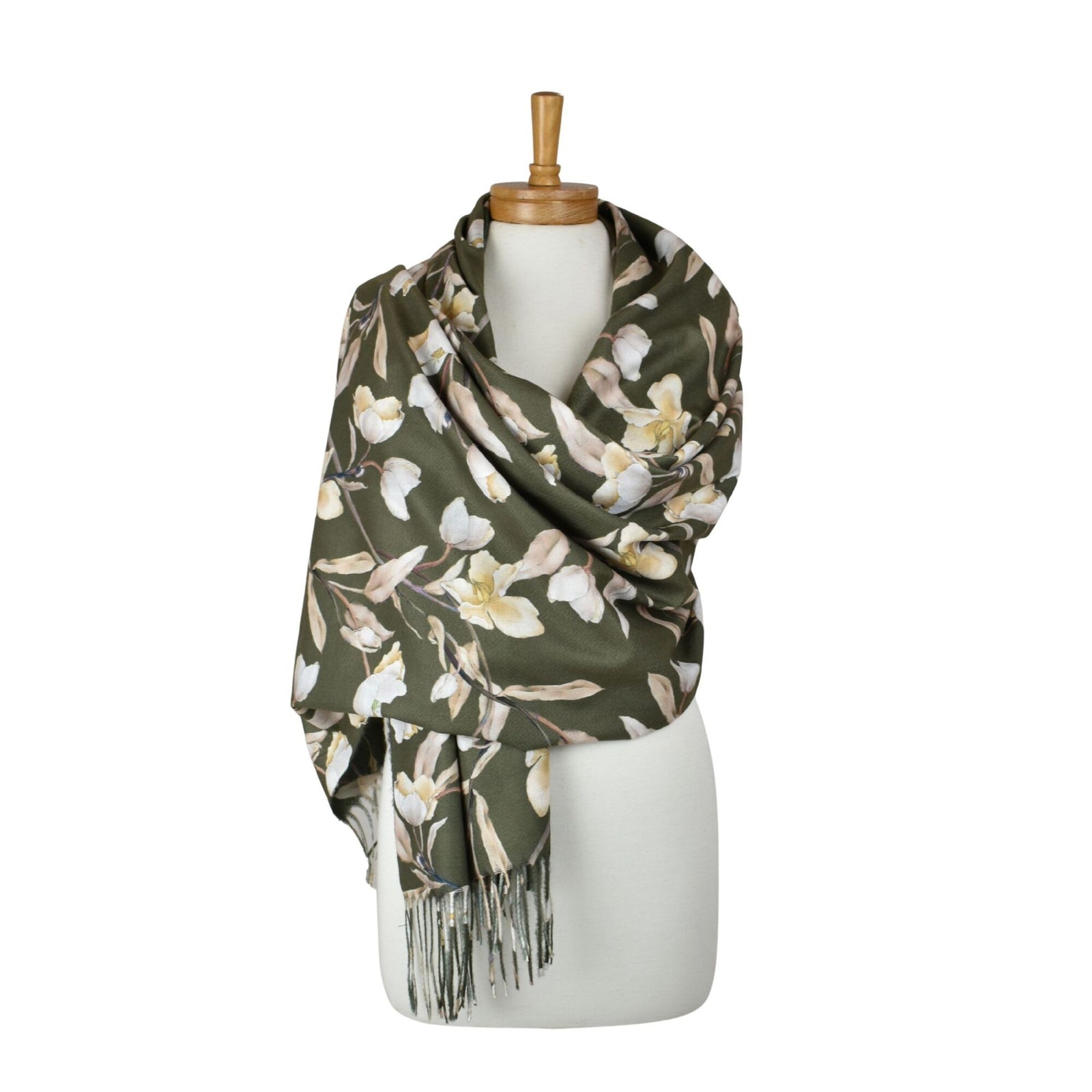 Taylor Hill Magnolia Garden Scarf - Olive Green