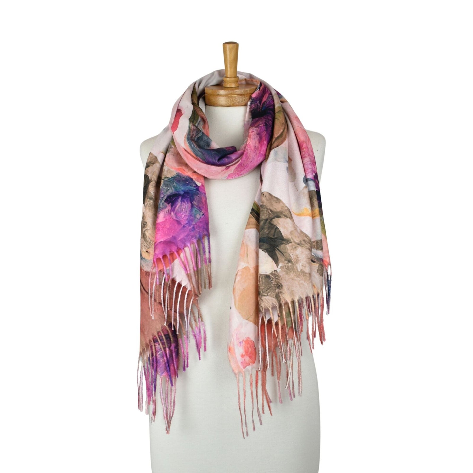 Taylor Hill Watercolour Flower Scarf - Pink