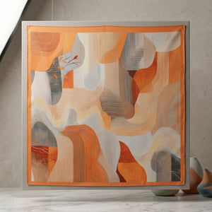 Taylor Hill Mountain Abstract Square Scarf - Orange