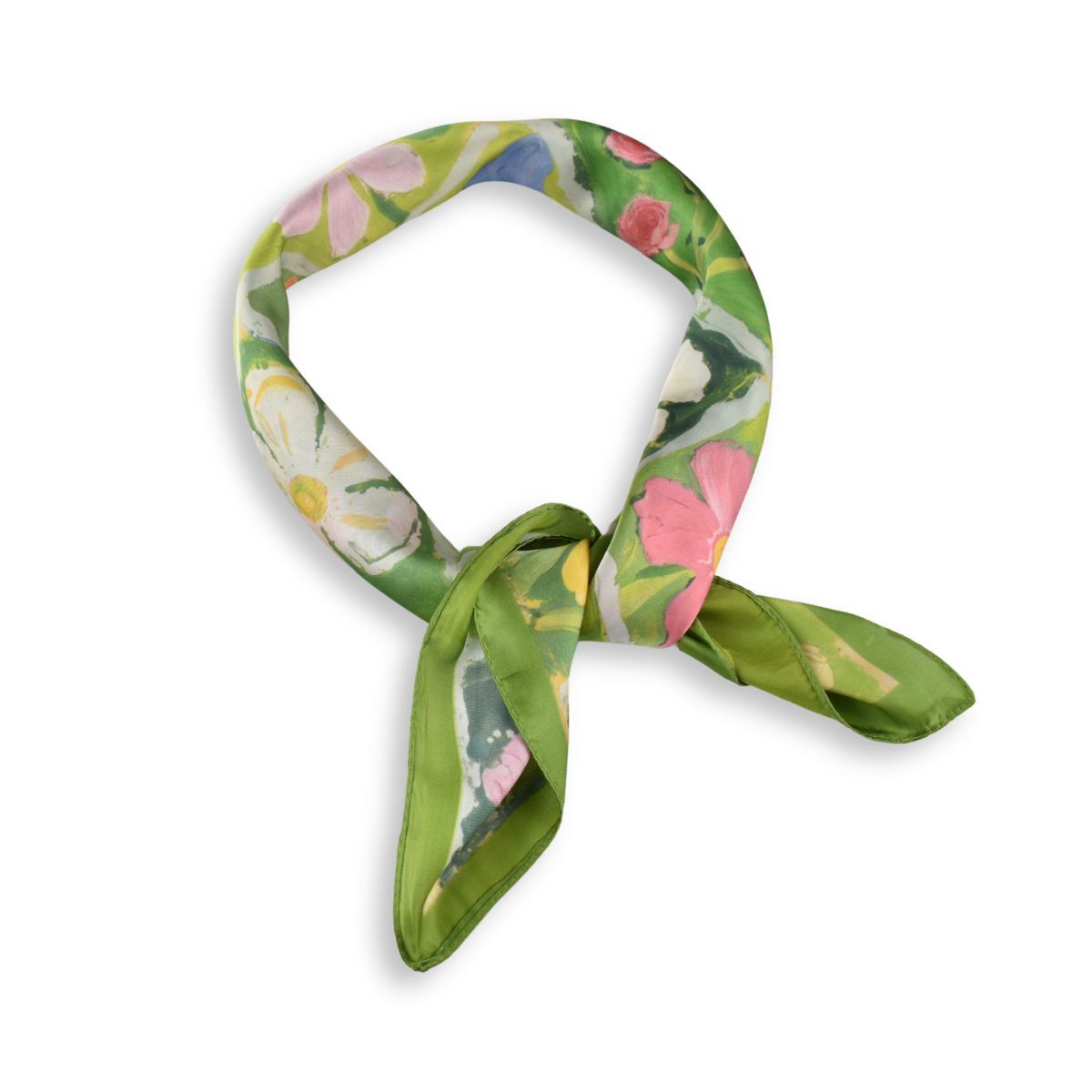 Taylor Hill Floral Checkered Square Scarf - Sage