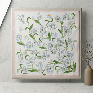 Taylor Hill Tulip Daffodils Square Scarf - Blush